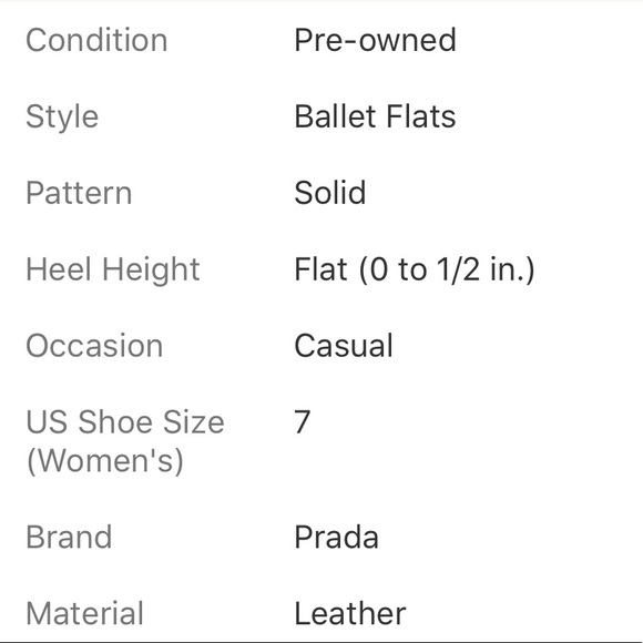 PRADA LEATHER ROUND TOE BALLET FLAT SIZE 7 WIDE - Picture 6 of 7